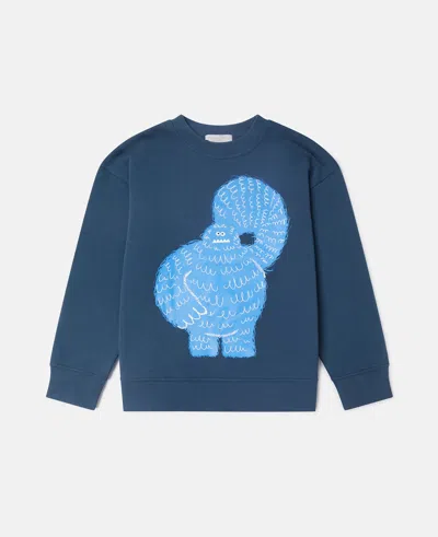 Stella Mccartney Monster Graphic Crewneck Sweatshirt In Blue