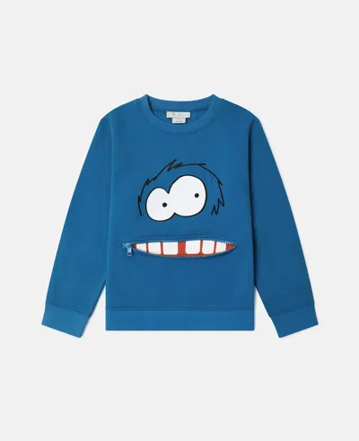 Stella Mccartney Monster Graphic Crewneck Sweatshirt In Blue