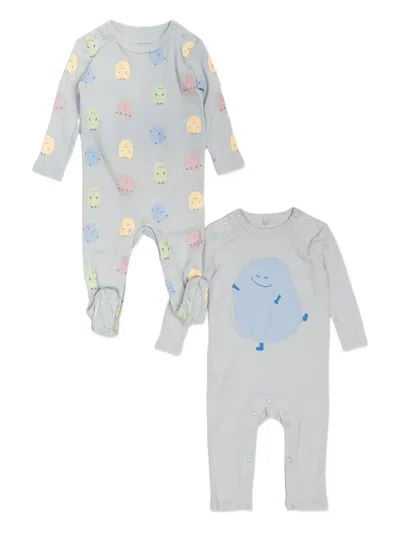 Stella Mccartney Babies' Monster-print Pajamas (set Of Two) In Gray