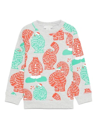 Stella Mccartney Kids' Monster-print Sweatshirt In Gray
