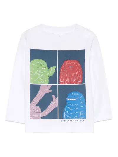 Stella Mccartney Babies' Monster-print T-shirt In White