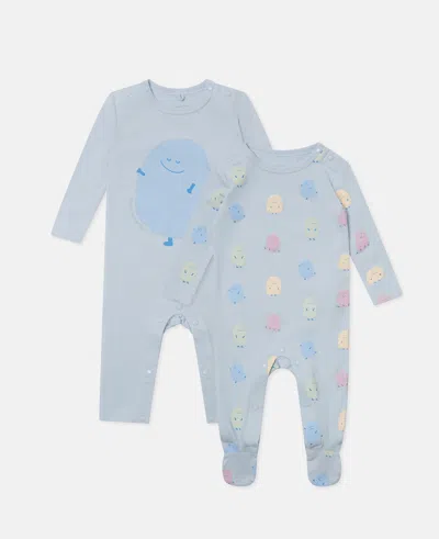 Stella Mccartney Monster Printed Romper Set In Blue
