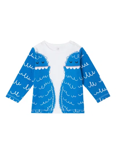 Stella Mccartney Babies' Monsters-print T-shirt In Blue