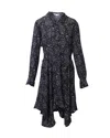 Stella Mccartney Moon And Star Print Dress In Blue Silk In Blue