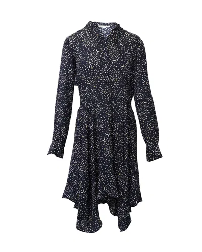 Stella Mccartney Moon And Star Print Dress In Blue Silk