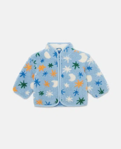 Stella Mccartney Moon And Stars Pattern Fleece In Blue Multicolor