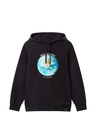 Stella Mccartney Mother Lover Graphic Hooded Top In Black