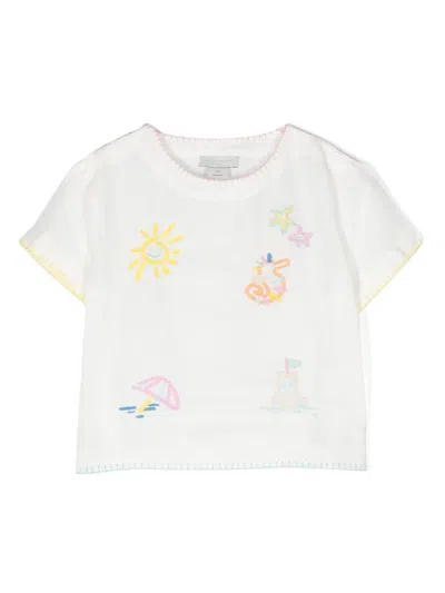 Stella Mccartney Kids' Motif-embroidered T-shirt In White