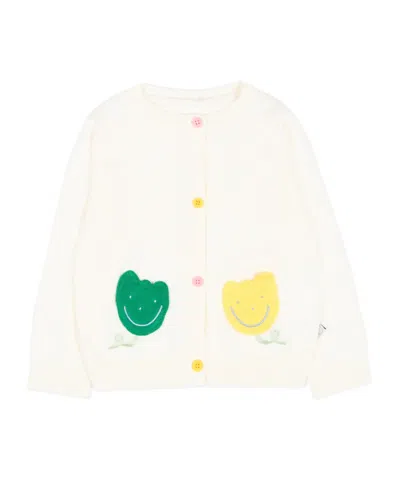 Stella Mccartney Kids' Motif-pocket Cotton Cardigan In Multi