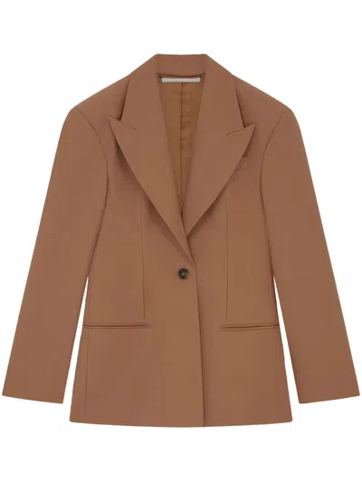 Stella Mccartney Moulded Wool Single-breasted Blazer In Brown