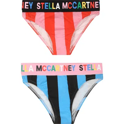 Stella Mccartney Kids' Multicolor Briefs Set For Girlwith Logo