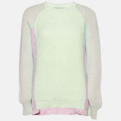 Pre-owned Stella Mccartney Multicolor Colorblock Rib Knit Sweater S