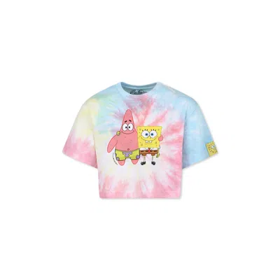 Stella Mccartney Kids' Multicolor Crop T-shirt For Girl With Spongebob