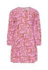 Stella Mccartney Multicolor Dress For Girl With Logo In Pink