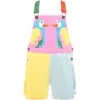 Stella Mccartney Color Block Organic Denim Dungaree In Multicolor