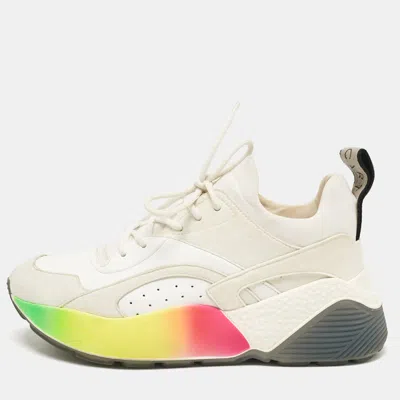Pre-owned Stella Mccartney Multicolor Faux Leather Eclypse Lace Up Sneakers Size 38