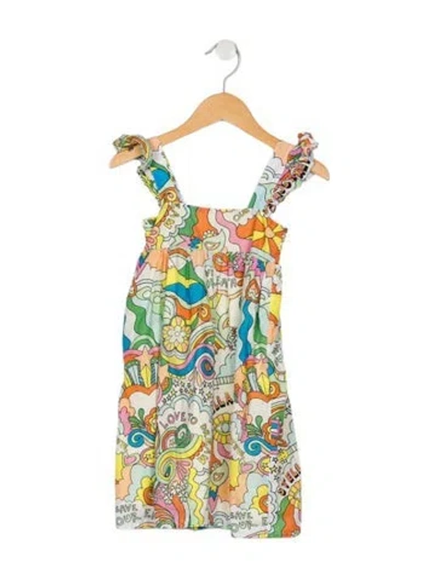 Pre-owned Stella Mccartney Babies' Multicolor Graphic Pattern Printed Dress In White