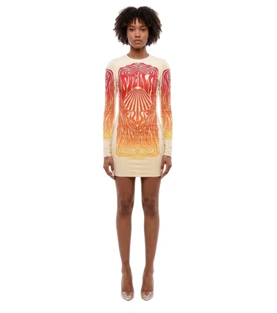Stella Mccartney Multicolor Graphic Round Neck Mini Dress