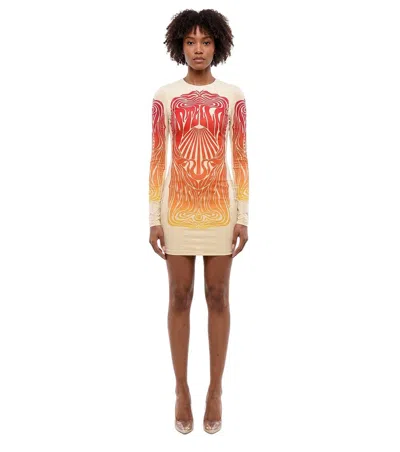 Stella Mccartney Multicolor Graphic Round Neck Mini Dress