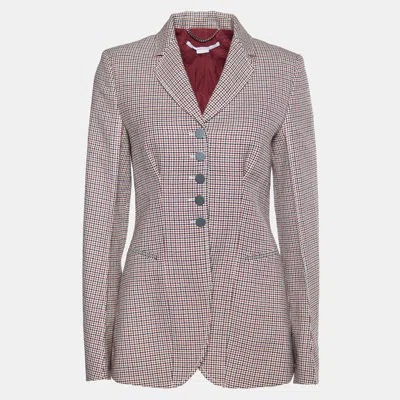 Pre-owned Stella Mccartney Multicolor Houndstooth Wool Single Breasted Blazer S