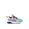 Stella Mccartney Kids Girls Purple Colourblock Faux Leather Trainers In Multicolor