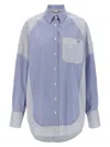 Stella Mccartney Striped Shirt With Buttoned Cuffs And Chest Pocket In Multicolor