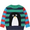 Stella Mccartney Multicolor Sweater For Baby Boy With Penguin In Multicolor