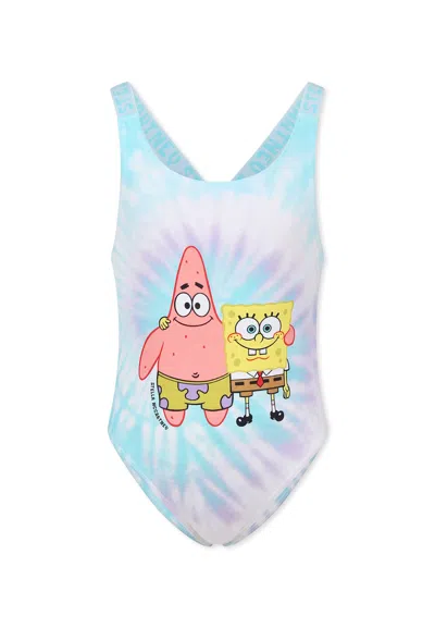 Stella Mccartney Kids' Multicolor Swimsuit For Girl With Spongebob
