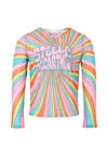 Stella Mccartney Multicolor T-shirt For Girl With Logo In Brown