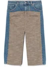 Stella Mccartney Tweed Denim Midi Skirt In Multicolor