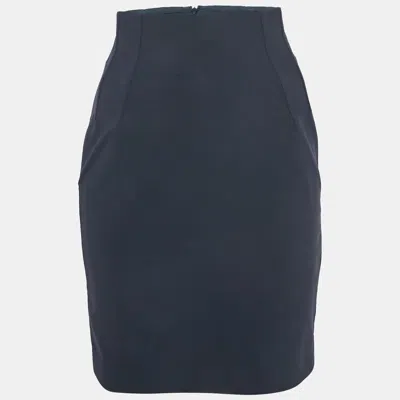Pre-owned Stella Mccartney Navy Blue Cotton Blend Pencil Skirt S