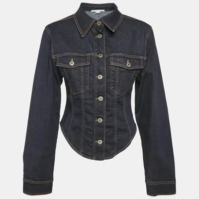 Pre-owned Stella Mccartney Navy Blue Denim Long Sleeve Jacket S