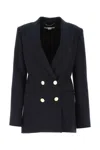 Stella Mccartney Navy Blue Polyester Blend Blazer In Black