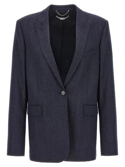 STELLA MCCARTNEY NAVY BLUE SINGLE-BREASTED BLAZER