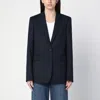 Stella Mccartney Navy Blue Single-breasted Jacket In Wool In Blue