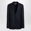 Stella Mccartney Navy Blue Single-breasted Jacket In Wool