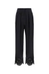 Stella Mccartney Stella Mc Cartney Navy Blue Stretch Polyester Blend Pant