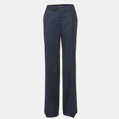 Pre-owned Stella Mccartney Navy Blue Wool Formal Pants M