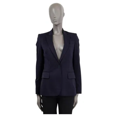 Pre-owned Stella Mccartney Navy Blue Wool Peak Collar Blazer Jacket 38 Xs