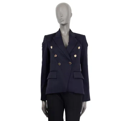 Pre-owned Stella Mccartney Navy Blue Wool Robin Double Breasted Blazer Jacket 38 Xs