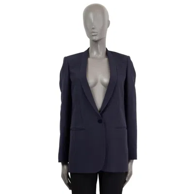 Pre-owned Stella Mccartney Navy Blue Wool Shawl Collar Blazer Jacket 38 Xs