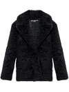 Stella Mccartney Faux-shearling Single-breasted Jacket In Navy Blue