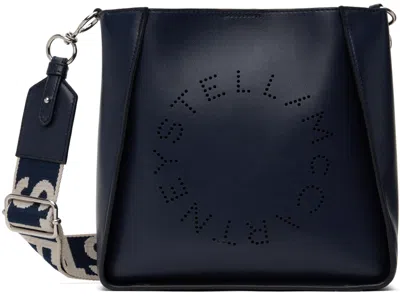 Stella Mccartney Navy Logo Crossbody Bag In 4148 Denim Blue