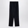 Stella Mccartney Wool Pleated Trousers Belt Loops In Blue