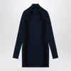 Stella Mccartney Navy Short Dress With Semi-transparent Details In Blue