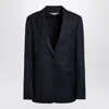 Stella Mccartney Navy Blue Single-breasted Jacket In Wool