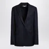 Stella Mccartney Navy Blue Single-breasted Jacket In Wool In Blue