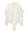 Stella Mccartney Neck-tie Shoulder Pad Long-sleeve Shirt In White