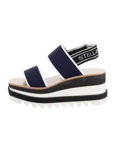 Pre-owned Stella Mccartney Neoprene Printed Slingback Sandals In Blue