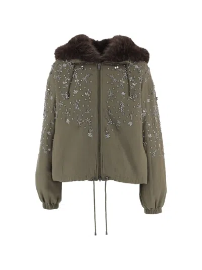 Stella Mccartney Novelle Crystal-embellished Jacket In Green